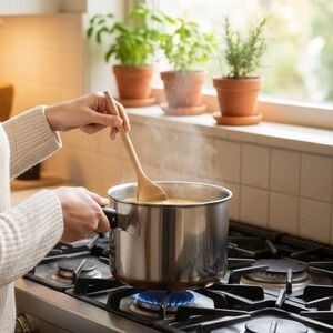 VTG Pre 1968 Revere Ware 3 Qt Saucepan Copper Bottom & Lid DBL Ring Made in USA